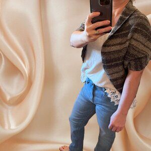 Cynthia Rowley Brown Wool Cape Poncho Shawl